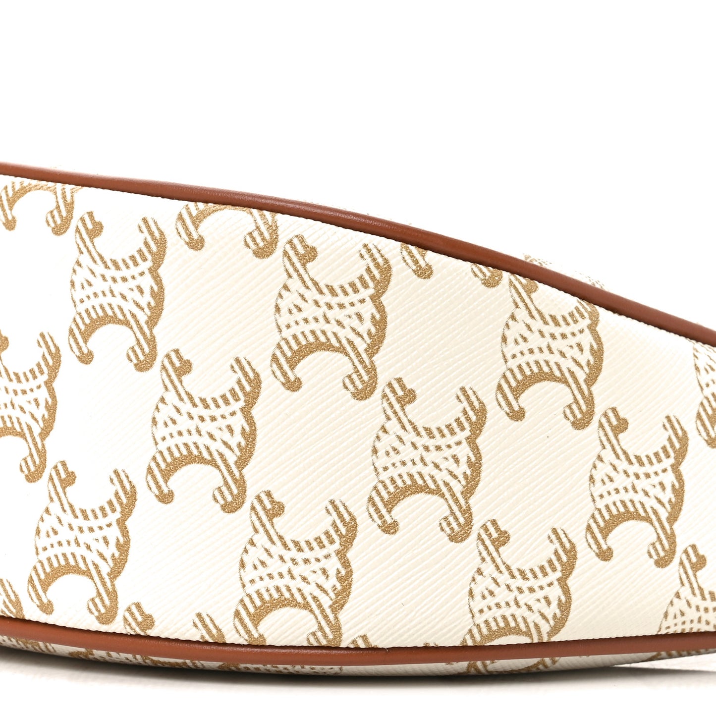 Canvas Calfskin Ava Triomphe Shoulder Bag White