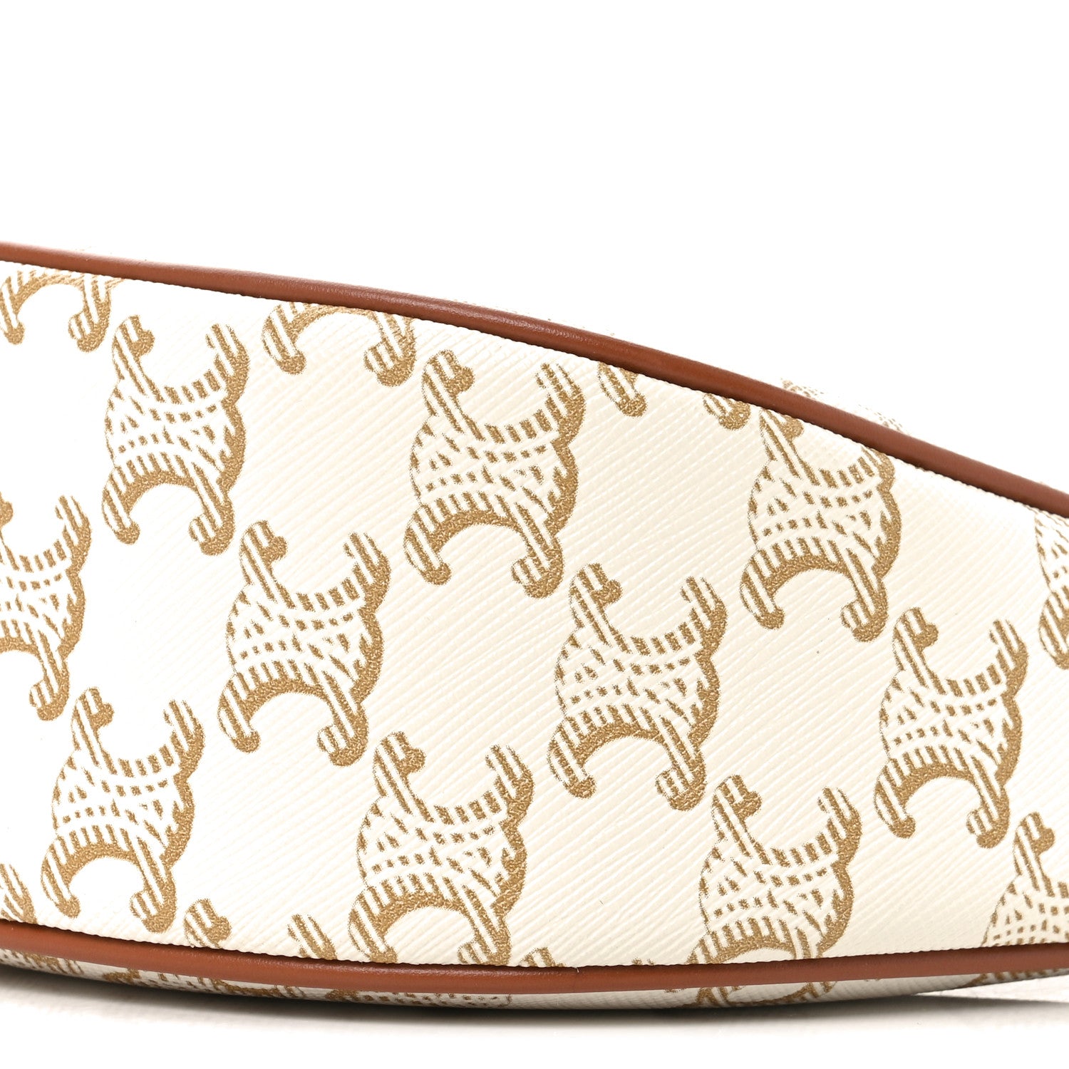 Celine Canvas Calfskin Ava Triomphe Shoulder Bag White 10 of 11