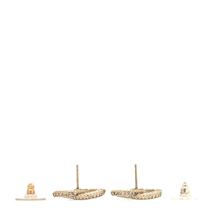 Chanel Crystal Timeless CC Earrings Light Gold 3 of 5