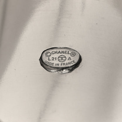 Chanel Crystal CC Crown Signet Ring 54 7 Gold 4 of 5