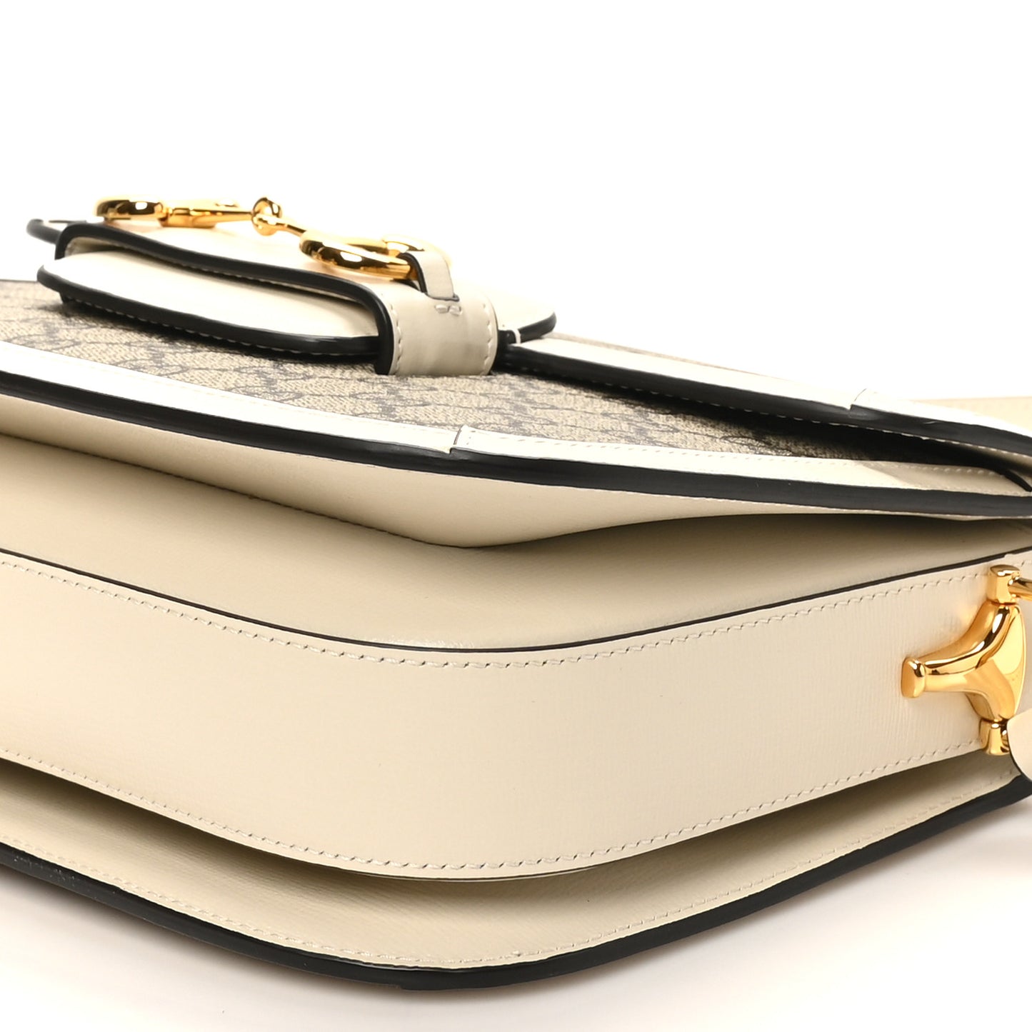 GG Supreme Monogram Horsebit 1955 Shoulder Bag Beige Mystic White