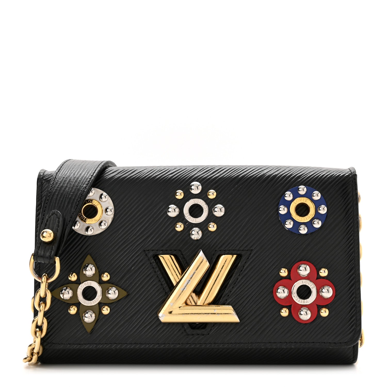 Louis Vuitton Epi Mechanical Flowers Twist Chain Wallet Black 1 of 10