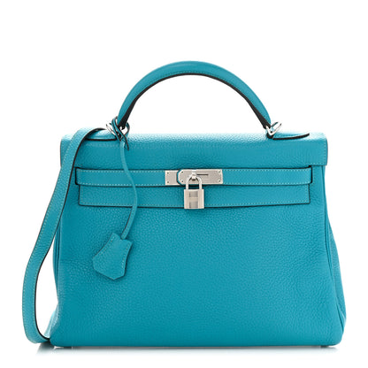 Hermes Togo Kelly Retourne 32 Bleu Paon 1 of 11