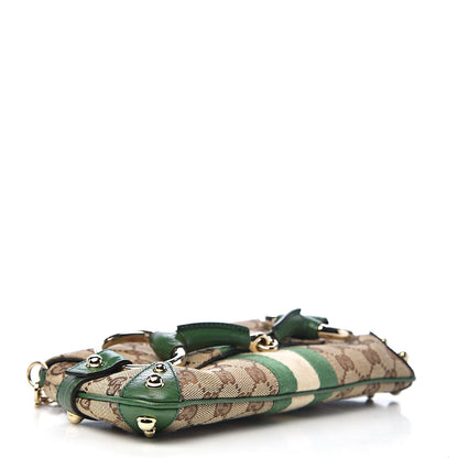 Gucci Monogram Web Small Horsebit Chain Clutch Green 4 of 12