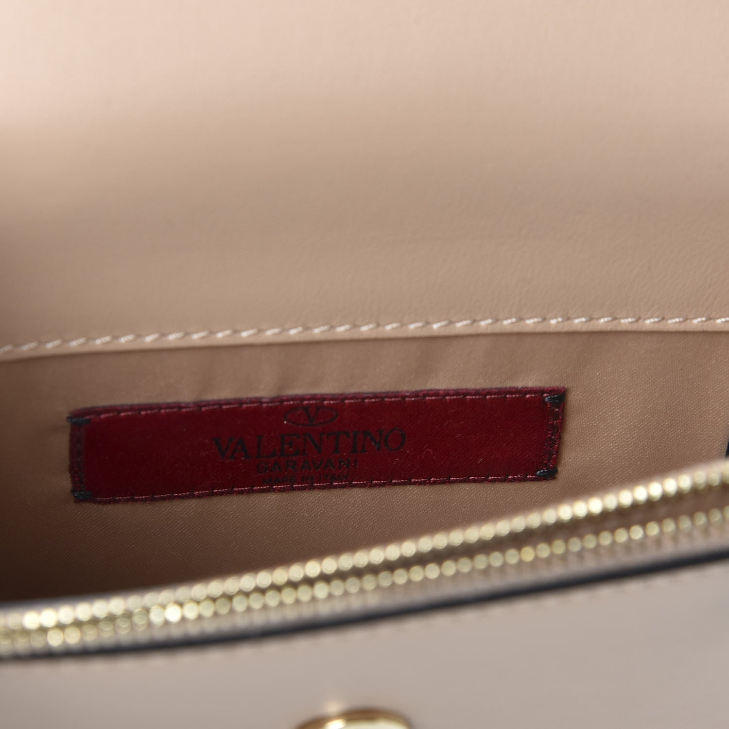 Valentino Garavani Vitello Mini Rockstud Flap Wallet on Chain Camel Rose 8 of 10