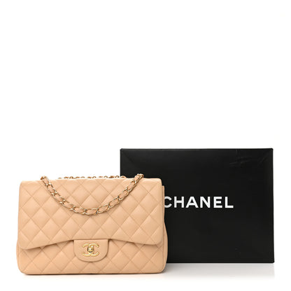 Chanel Lambskin Quilted Jumbo Single Flap Beige Clair 11 of 11