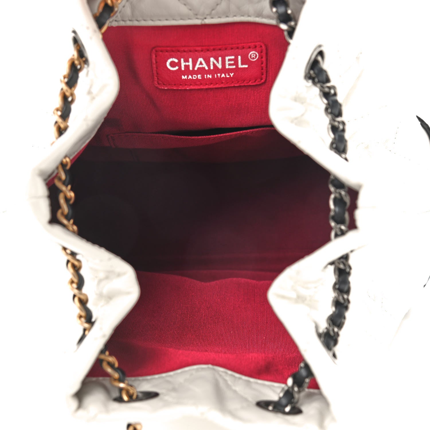 Chanel Aged Calfskin Quilted Gabrielle Backpack Black White 4 of 8