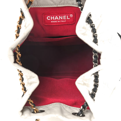 Chanel Aged Calfskin Quilted Gabrielle Backpack Black White 4 of 8