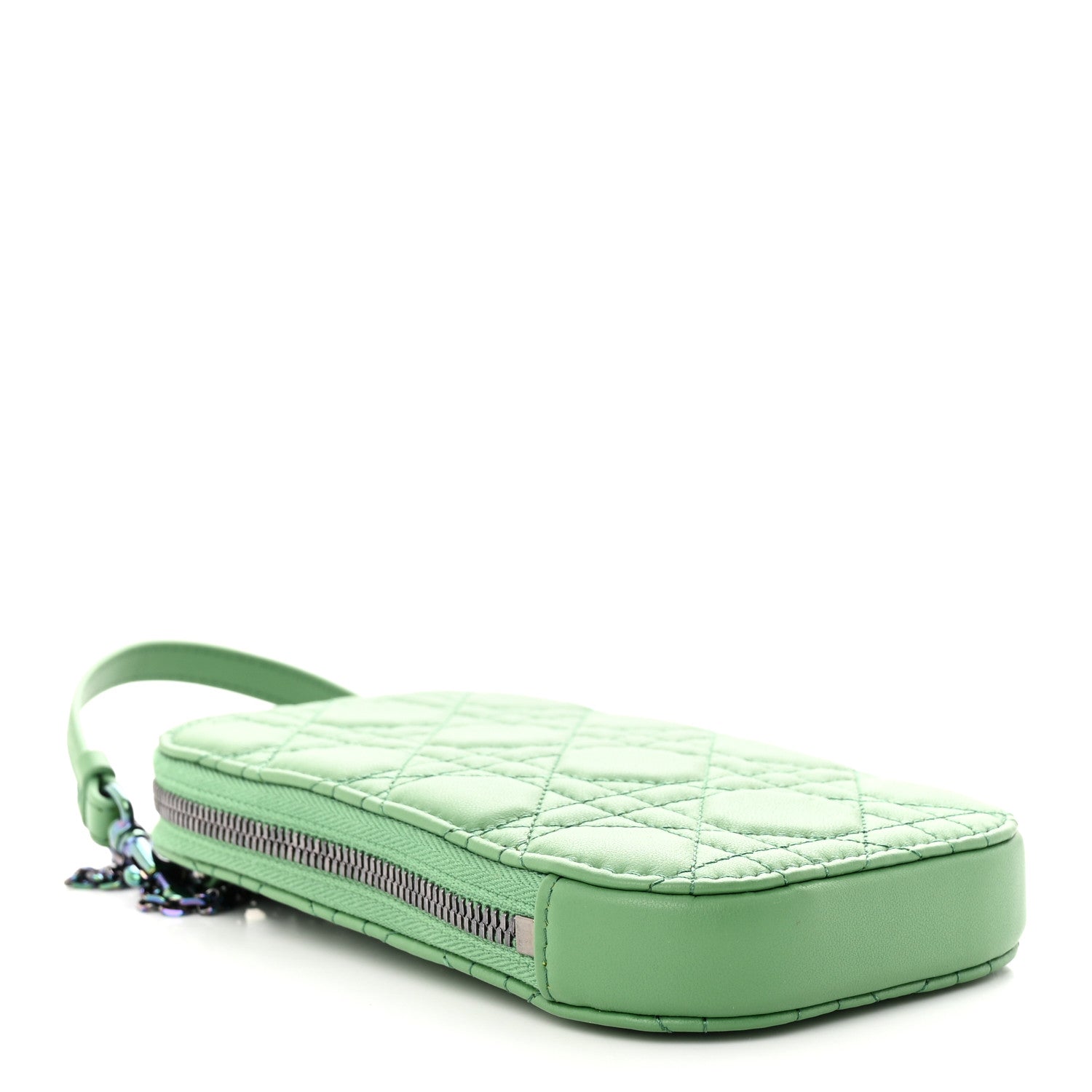 Christian Dior Lambskin Cannage Lady Dior Phone Holder Green 4 of 10