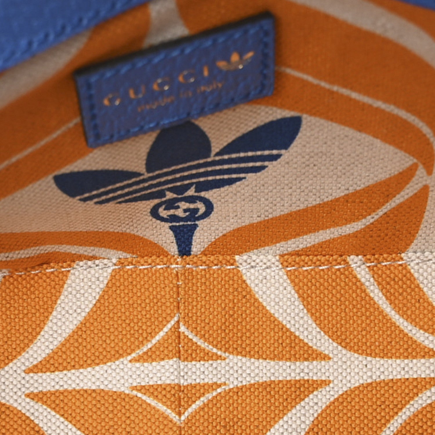 Gucci X ADIDAS Textured Dollar Calfskin Web Small Trefoil Horsebit