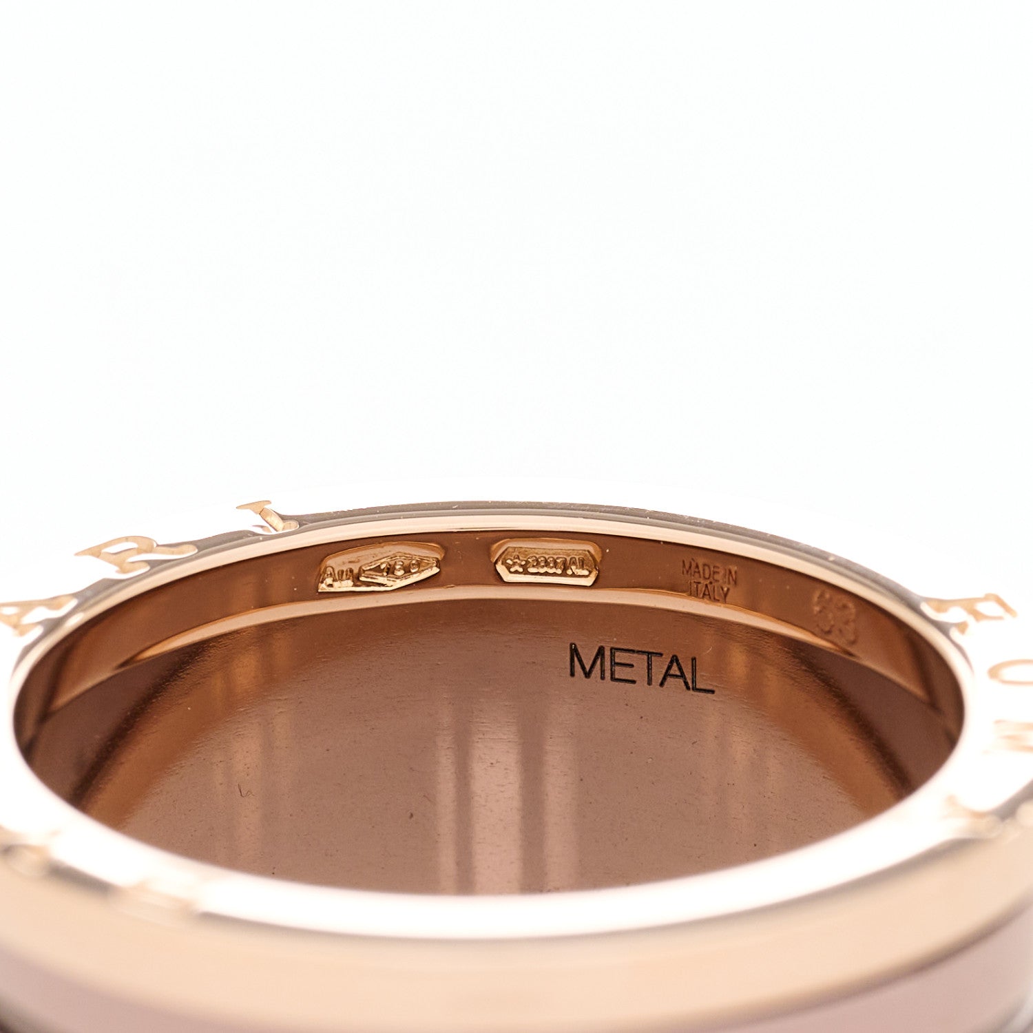 Bulgari 18K Rose Gold Bronze Cermet B.Zero1 Roma Four-Band Ring 63 10.25 6 of 7