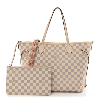 Louis Vuitton Damier Azur Braided Neverfull MM Pink 3 of 11