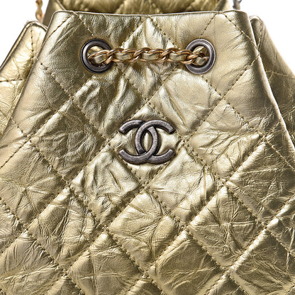 Chanel Metallic Aged Calfskin Quilted Gabrielle Backpack Gold 8 of 11