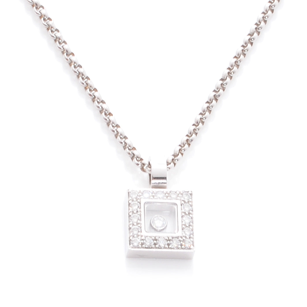 18k Happy Diamonds Icons Square Necklace