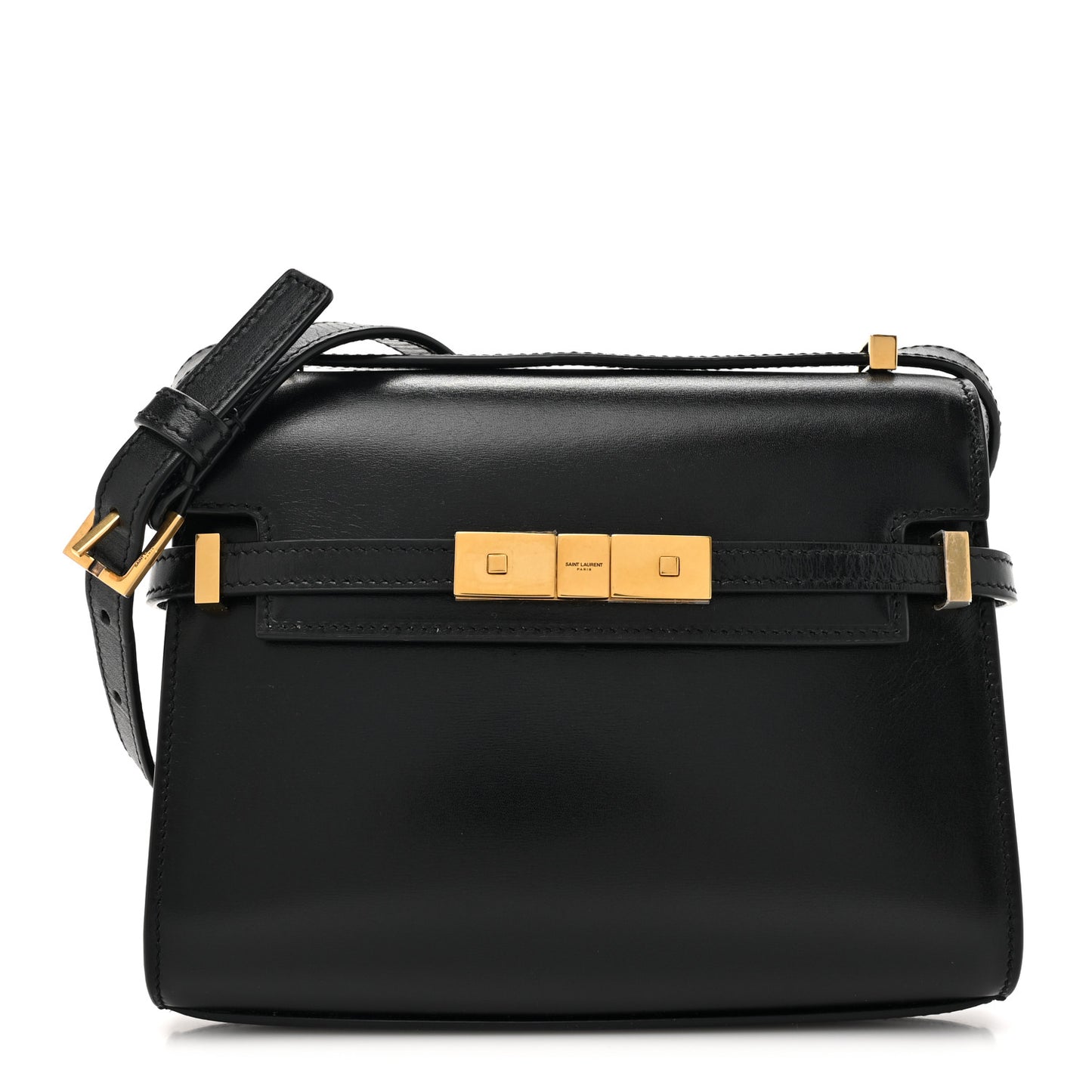 Smooth Calfskin Mini Manhattan Shoulder Bag Black