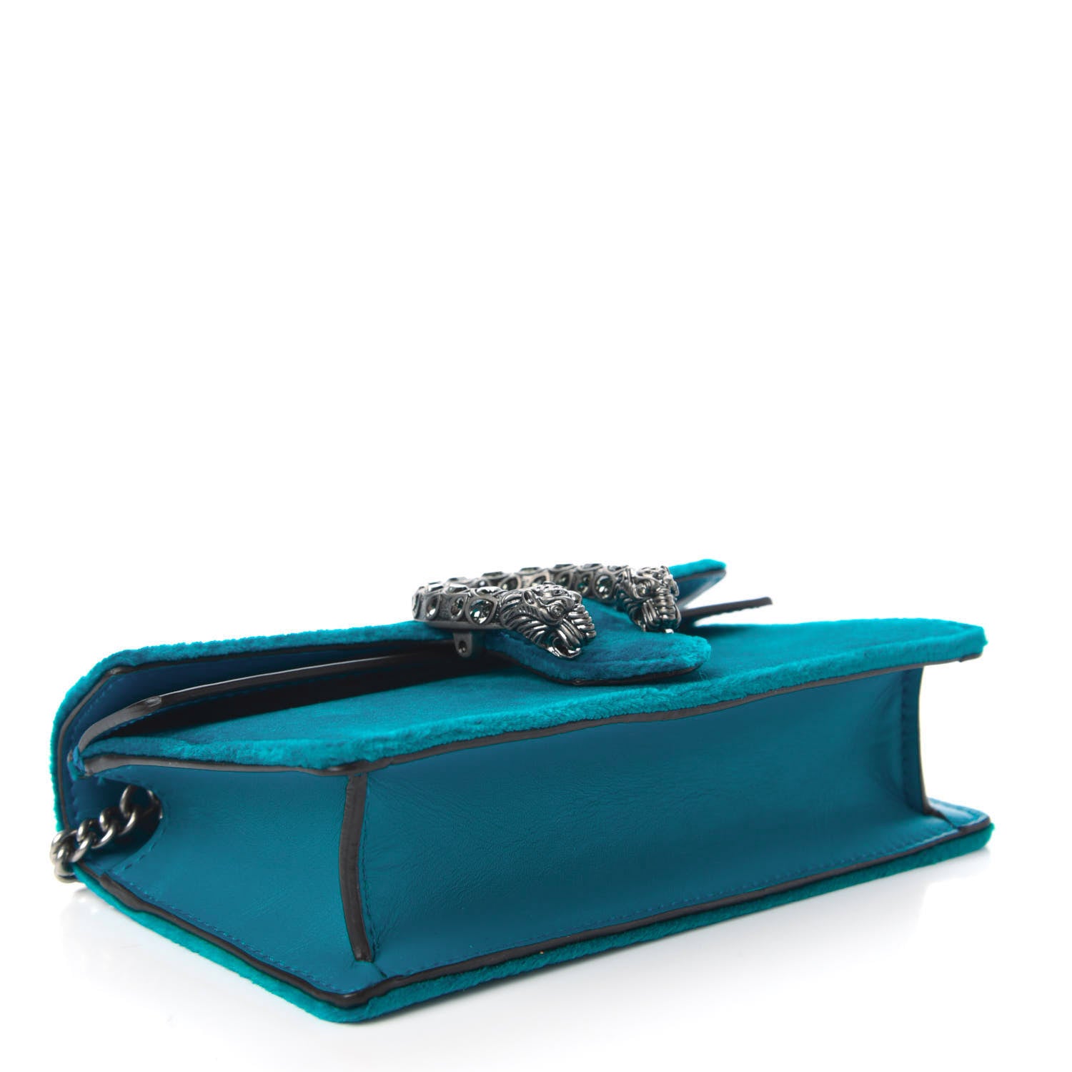 Gucci Velvet Super Mini Dionysus Shoulder Bag Pavone Cyan 4 of 10
