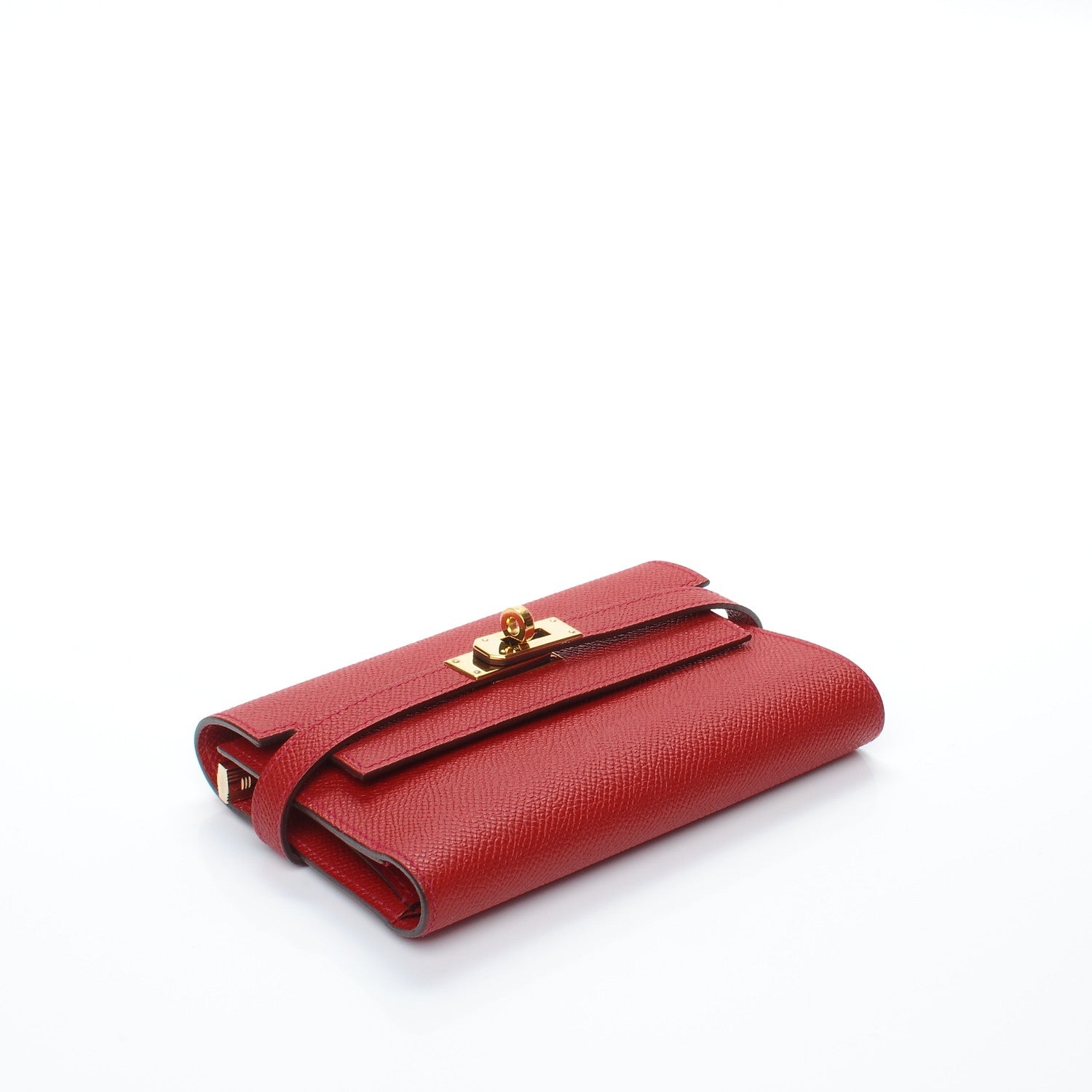 Hermes Epsom Kelly Medium Wallet Rouge Casaque 5 of 13