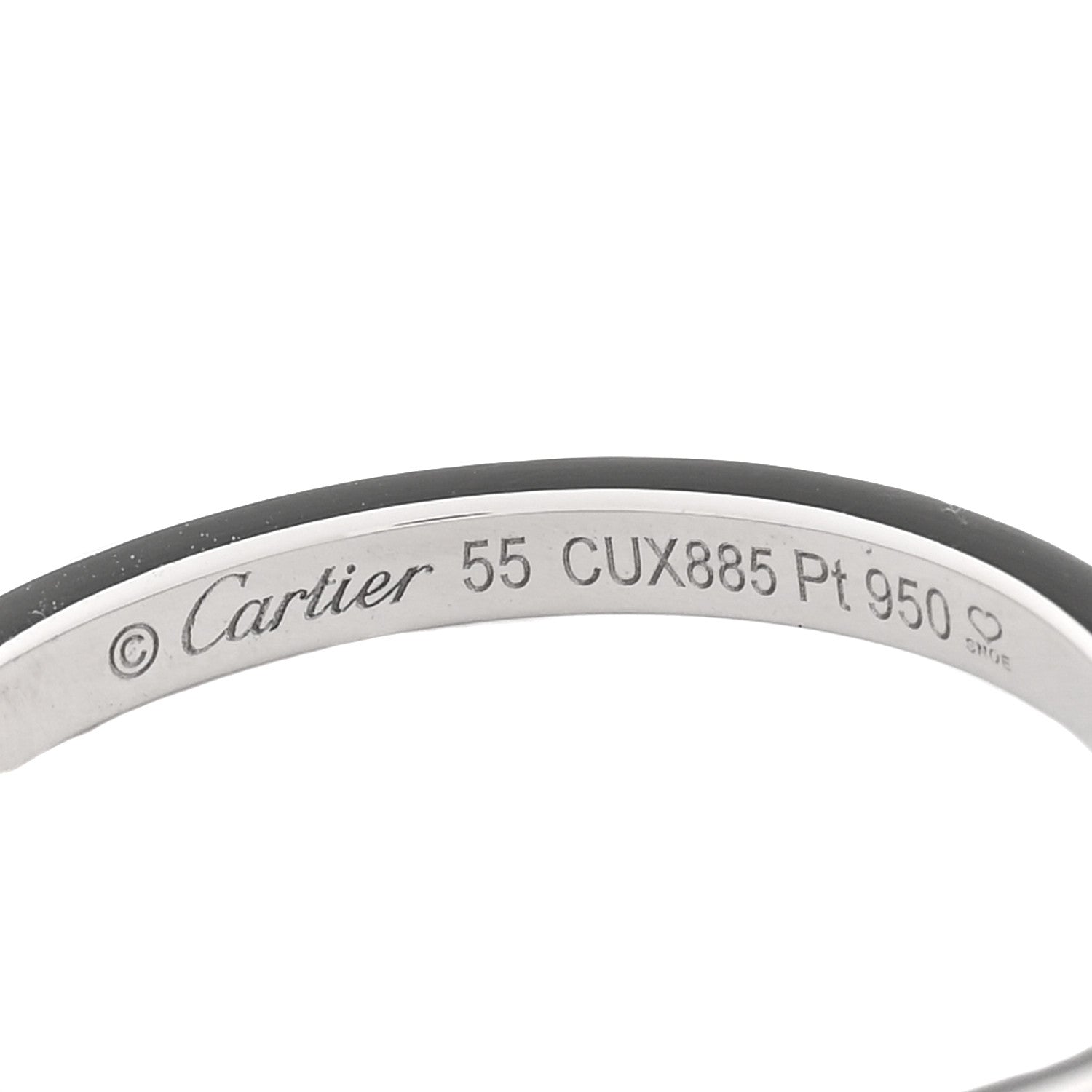 Cartier Platinum 2mm Ballerine Curved Wedding Band Ring 55 7.25 4 of 4