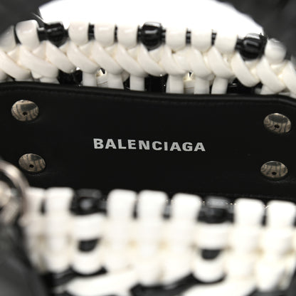 Balenciaga Faux Calfskin XXS Bistro Basket Black White 6 of 9