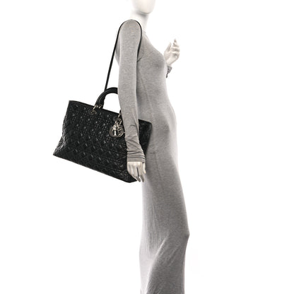 Christian Dior Lambskin Cannage XL Lady Dior Black 2 of 10