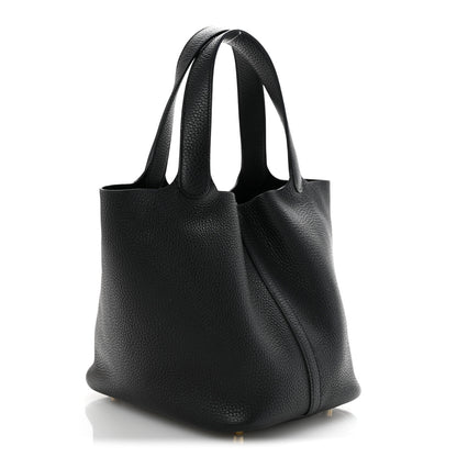 Hermes Taurillon Clemence Picotin Lock 22 MM Black 3 of 14