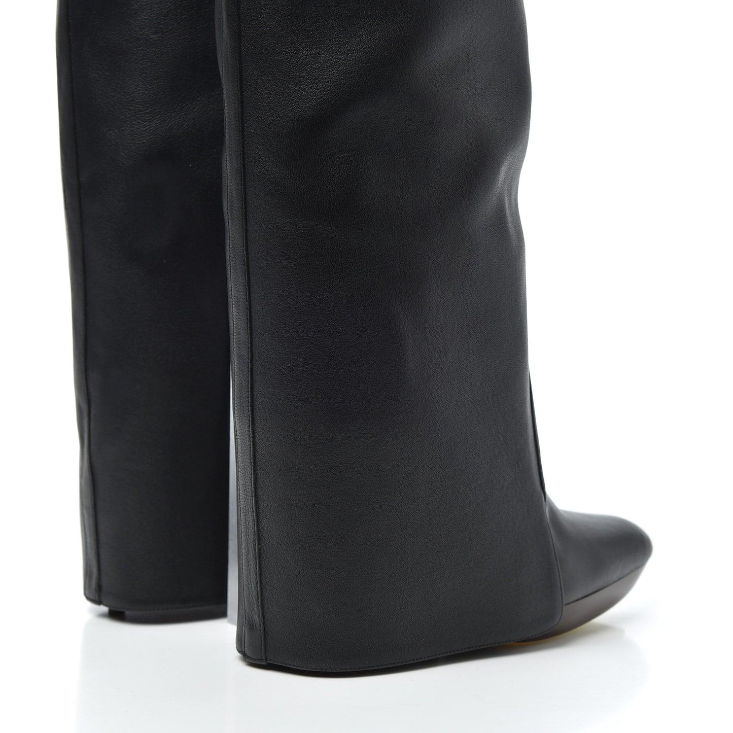 Calfskin Newton Over The Knee Boots 35.5 Black Marron