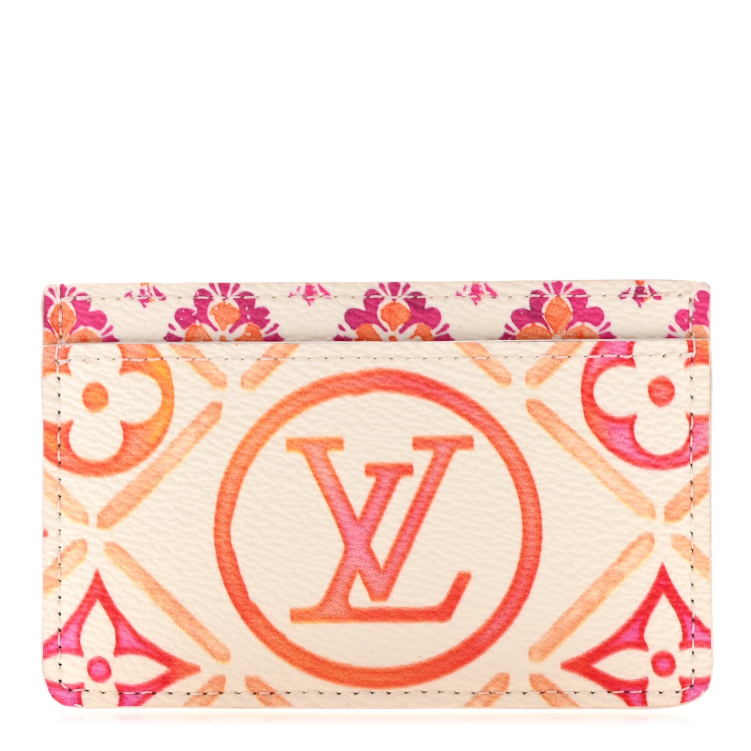 Louis Vuitton Monogram Tiles By The Pool Card Holder Coral 1 of 6
