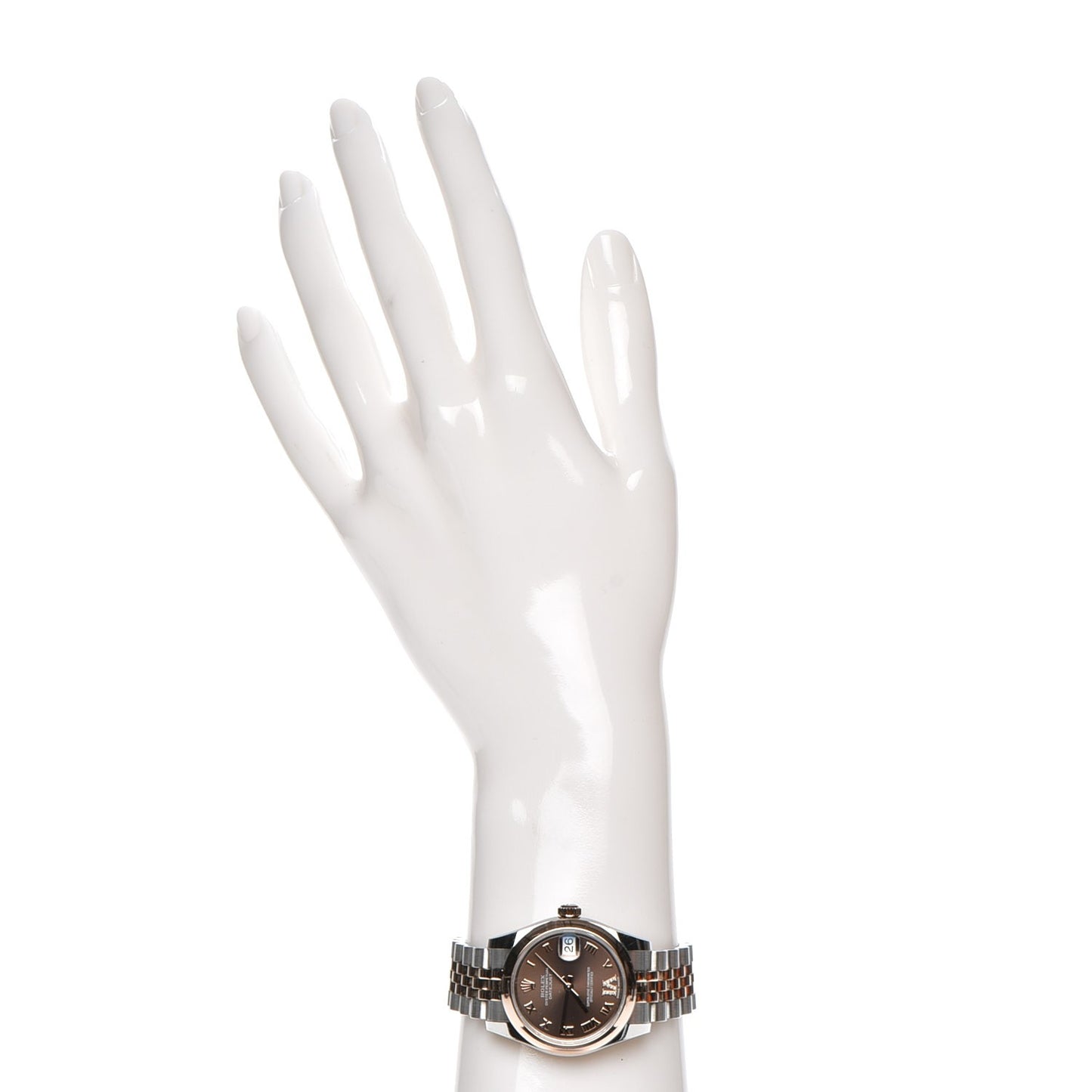 Stainless Steel 18K Everose Gold Diamond 31mm Oyster Perpetual Datejust Watch Chocolate Roman 178241