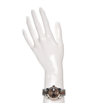 Rolex Stainless Steel 18K Everose Gold Diamond 31mm Oyster Perpetual Datejust Watch Chocolate Roman 178241 2 of 6