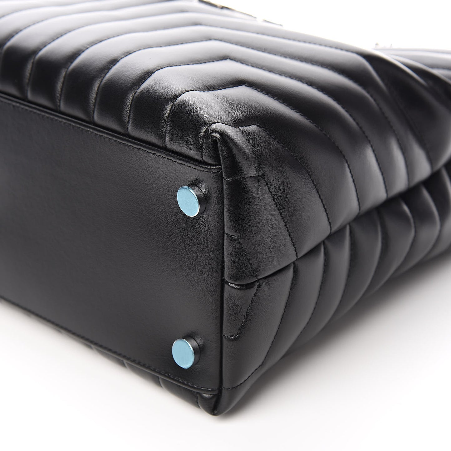 Calfskin Y Quilted Monogram Large Loulou Shopper Black