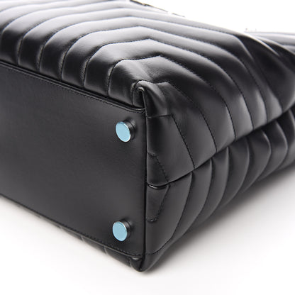 Saint Laurent Calfskin Y Quilted Monogram Large Loulou Shopper Black 10 of 11