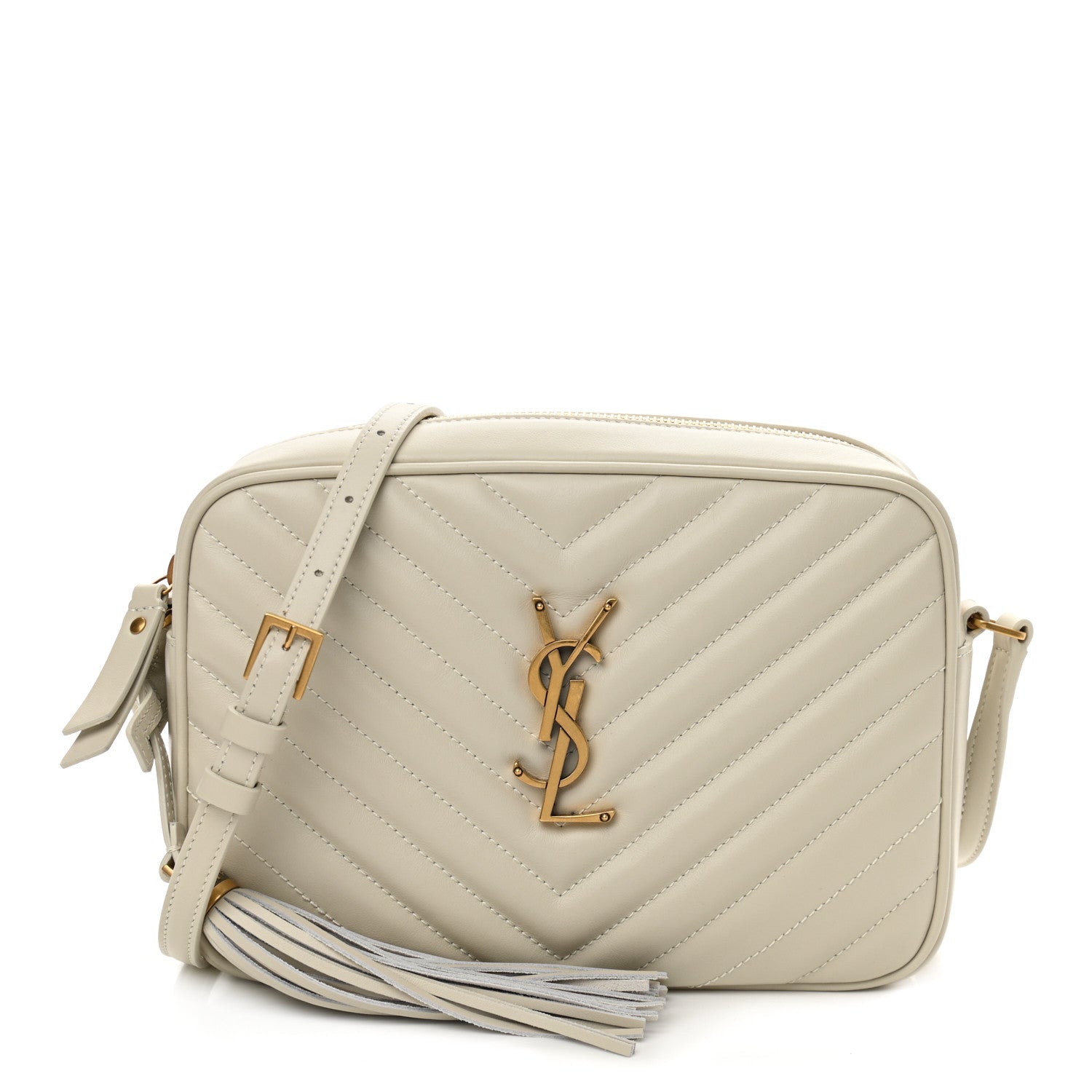 Saint Laurent Calfskin Matelasse Monogram Lou Camera Bag Crema Soft 1 of 10