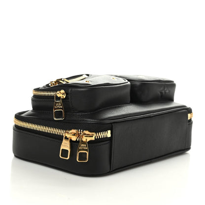 Louis Vuitton Calfskin Monogram Embossed Utility Bag Black 5 of 9