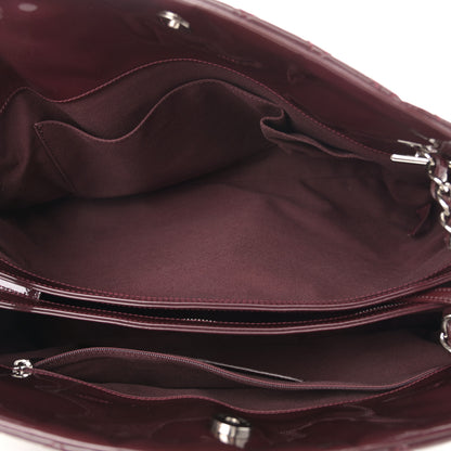 Chanel Patent Quilted Maxi Just Mademoiselle Bowling Bag Burgundy 5 of 11