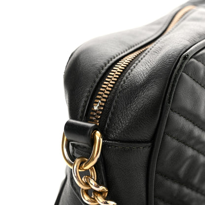 Gucci Calfskin Matelasse Small GG Marmont Chain Shoulder Bag Black 15 of 17