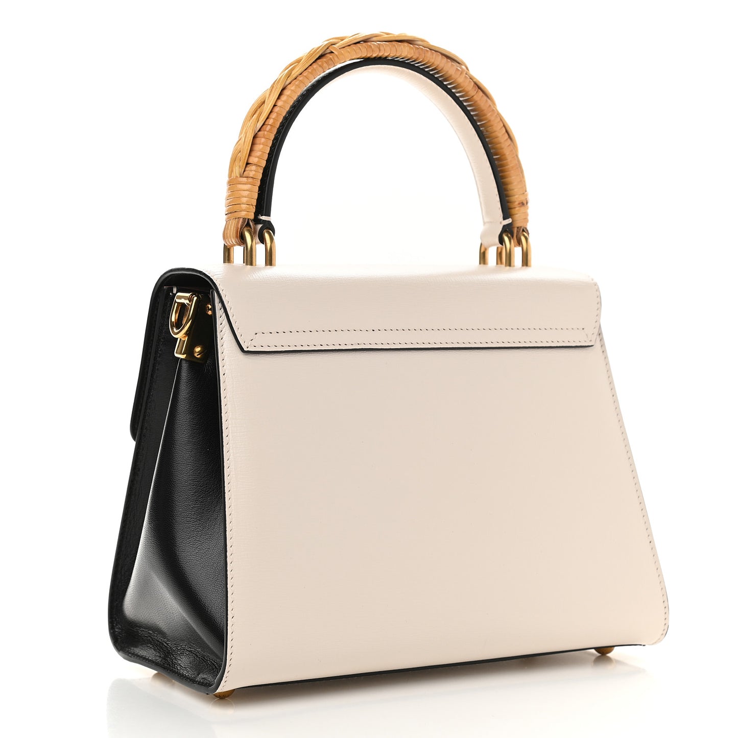 Calfskin Embroidered Welcome Satchel White