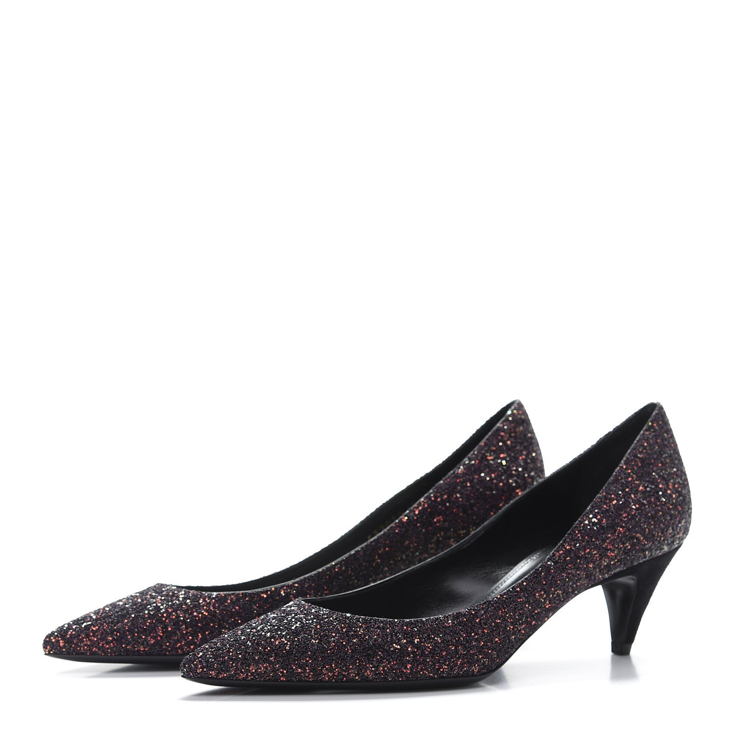 Charlotte Glitter Point-toe Kitten-Heel Pumps 37 Purple
