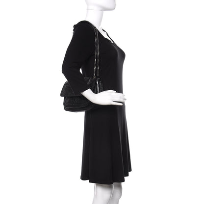 Saint Laurent Crinkled Calfskin Matelasse Monogram Baby Niki Chain Satchel Black 2 of 11