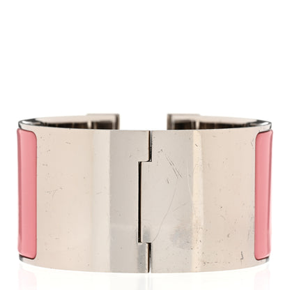 Hermes Enamel Extra Wide Clic Clac H Bracelet GM White Rose Velours 3 of 4
