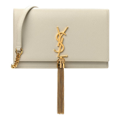 Saint Laurent Grain De Poudre Classic Monogram Kate Tassel Chain Wallet Crema Soft 1 of 11