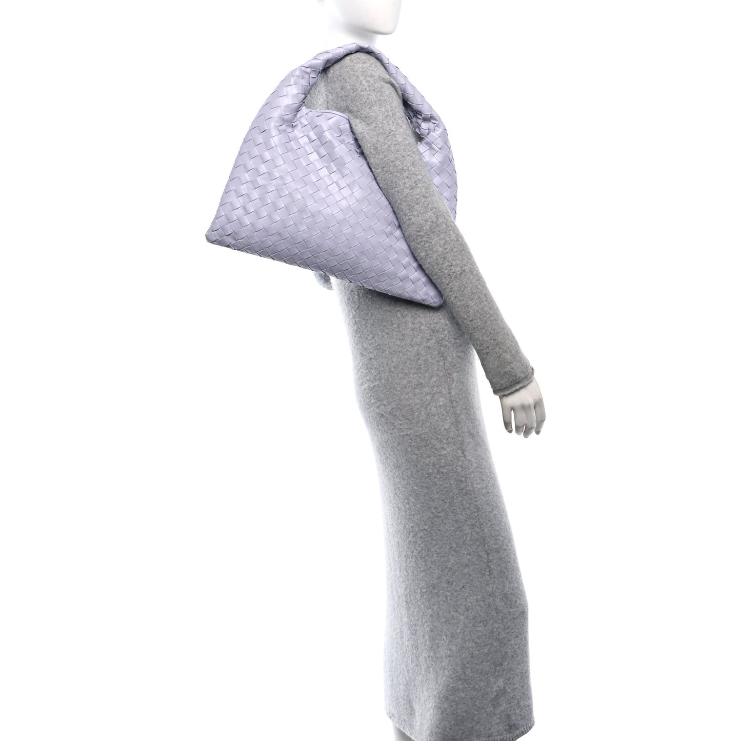 Calfskin Intrecciato Small Hop Oyster Lilac