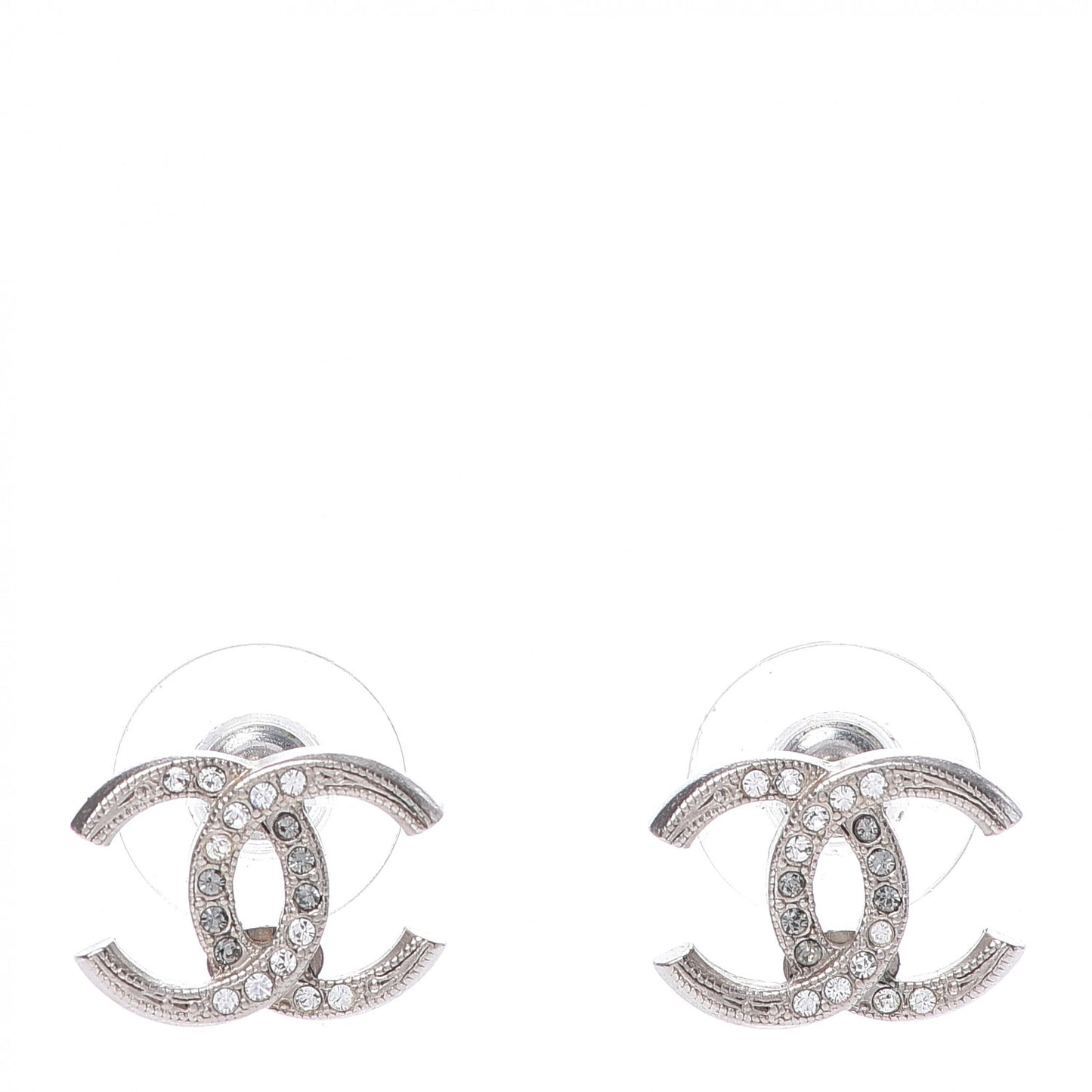 Crystal CC Earrings Silver
