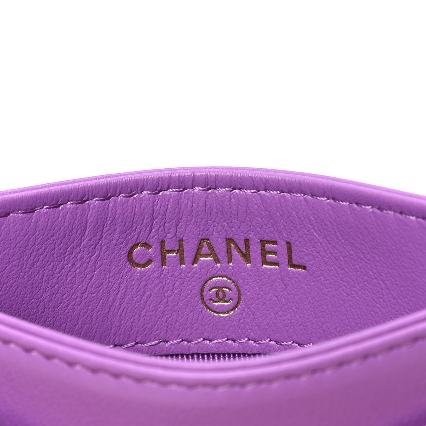 Patent Quilted Card Holder Purple