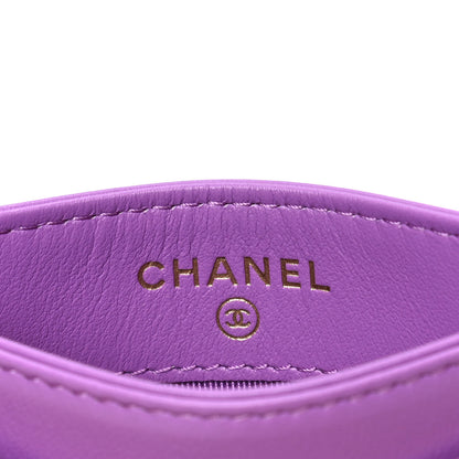 Chanel Patent Quilted Card Holder Purple 4 of 4