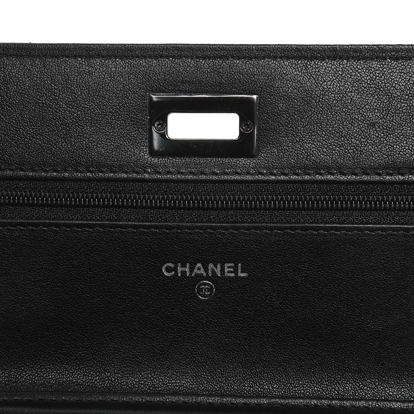 Sheepskin Chevron Reissue Wallet On Chain WOC So Black