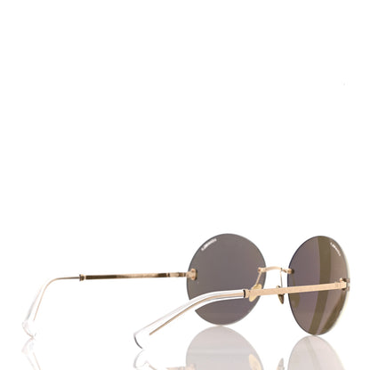 Chanel Gold Plated Acetate Mirror Round Signature Sunglasses 71308 Gold 3 of 8
