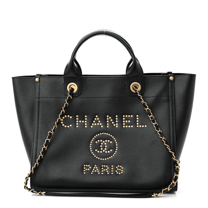 Chanel Caviar Small Studded Deauville Tote Black 1 of 12
