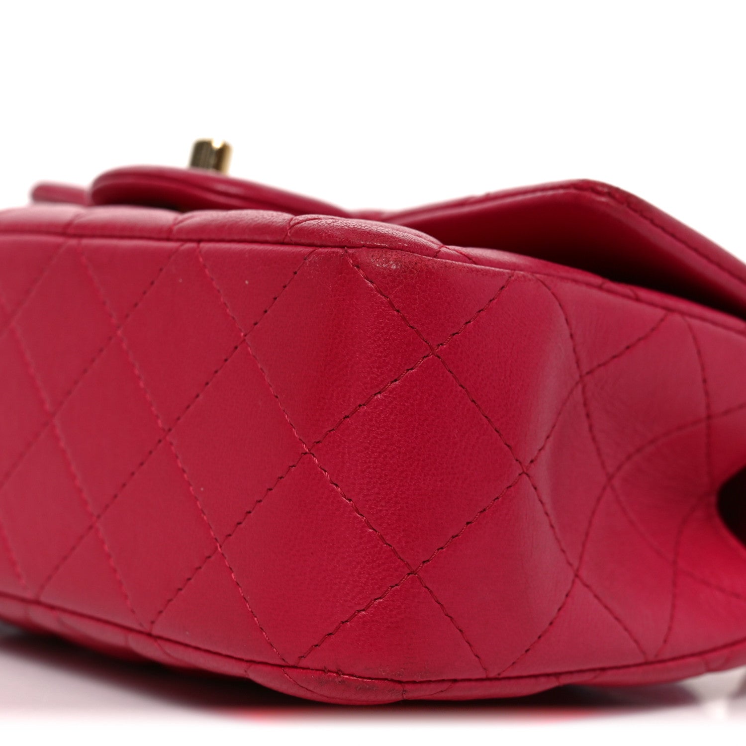 Chanel Lambskin Quilted Mini Top Handle Rectangular Flap Dark Pink Dark Pink 10 of 10
