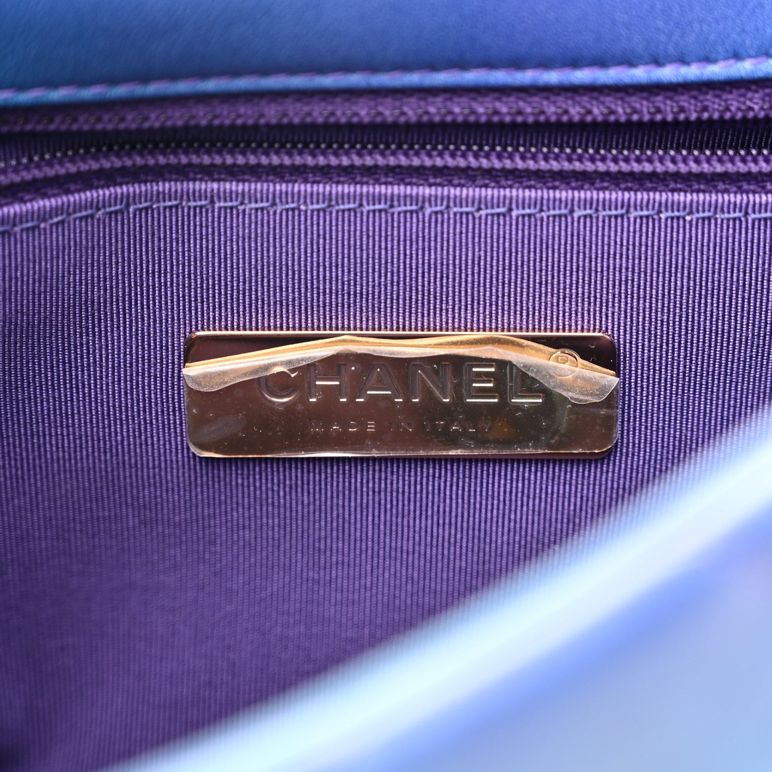 Chanel Tie Dye Calfskin Quilted Medium Chanel 19 Flap Blue Purple 6 of 11