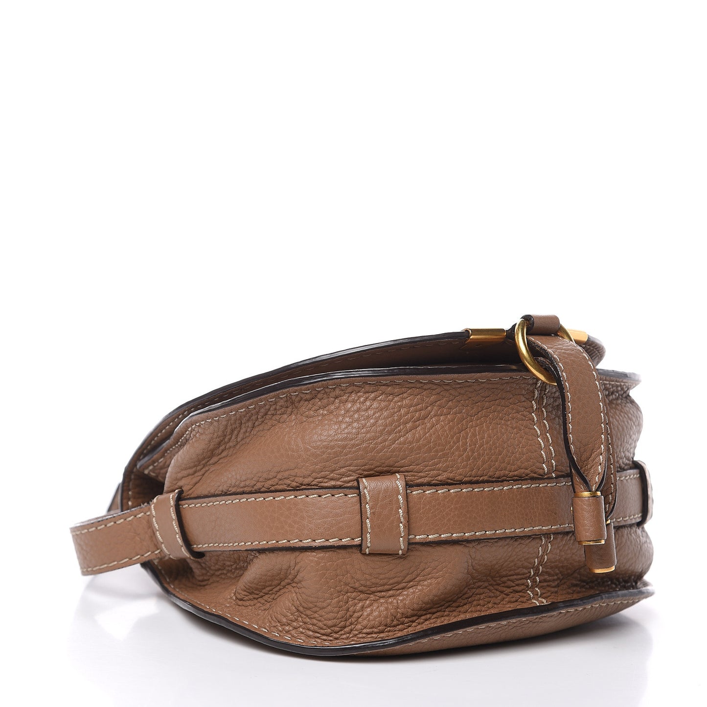 Calfskin Mini Marcie Round Crossbody Bag Nut